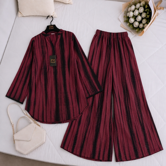 Tie & Dye Stiched Top & Farshi Shalwar