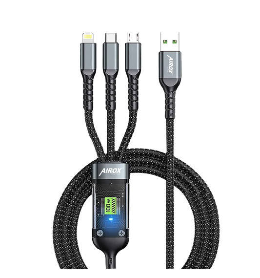 100W- 3 in 1 Super Fast Charging Data Cable