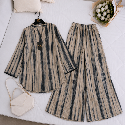 Tie & Dye Stiched Top & Farshi Shalwar