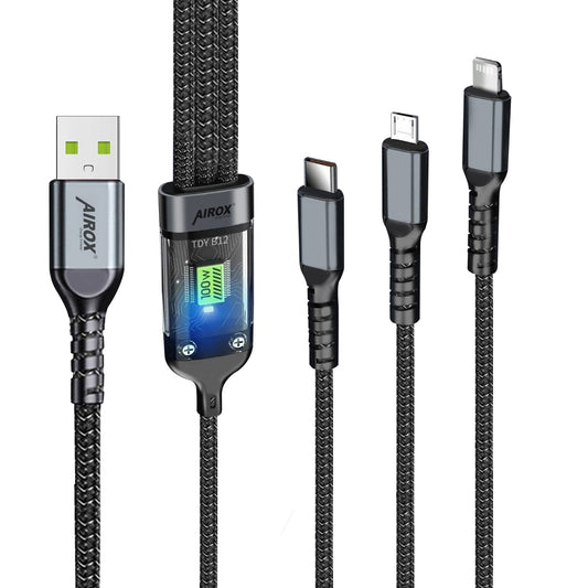 100W- 3 in 1 Super Fast Charging Data Cable