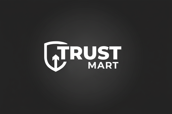 Trust Mart logo simple bold beautiful in white